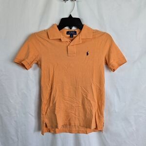 Polo Ralph Lauren Boys Orange Short Sleeve Pony‎ Logo Preppy School Polo Small 8